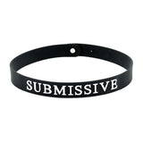 "Submissive" Black Silicone Collar