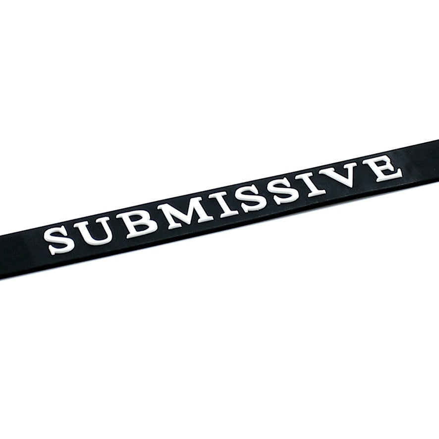 "Submissive" Black Silicone Collar