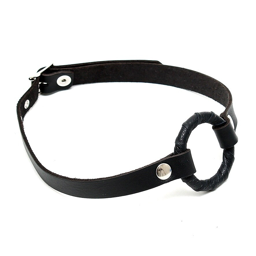 Black Leather Gag with O Ring