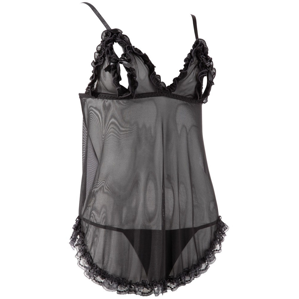 Cottelli Open Babydoll And String Black