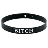 "Bitch" Black Silicone Collar