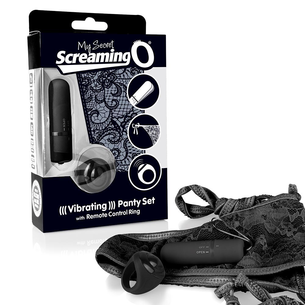 Screaming O My Secret Premium Ergonomic Vibrating Panty Set-Black main image 1