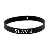 "Slave" Black Silicone Collar