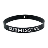 "Submissive" Black Silicone Collar