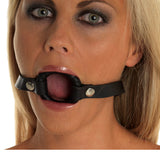 Black Leather Gag with O Ring