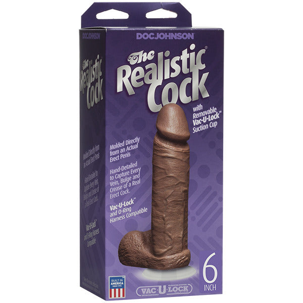 The Realistic Cock 6 Inch Dildo Flesh Brown