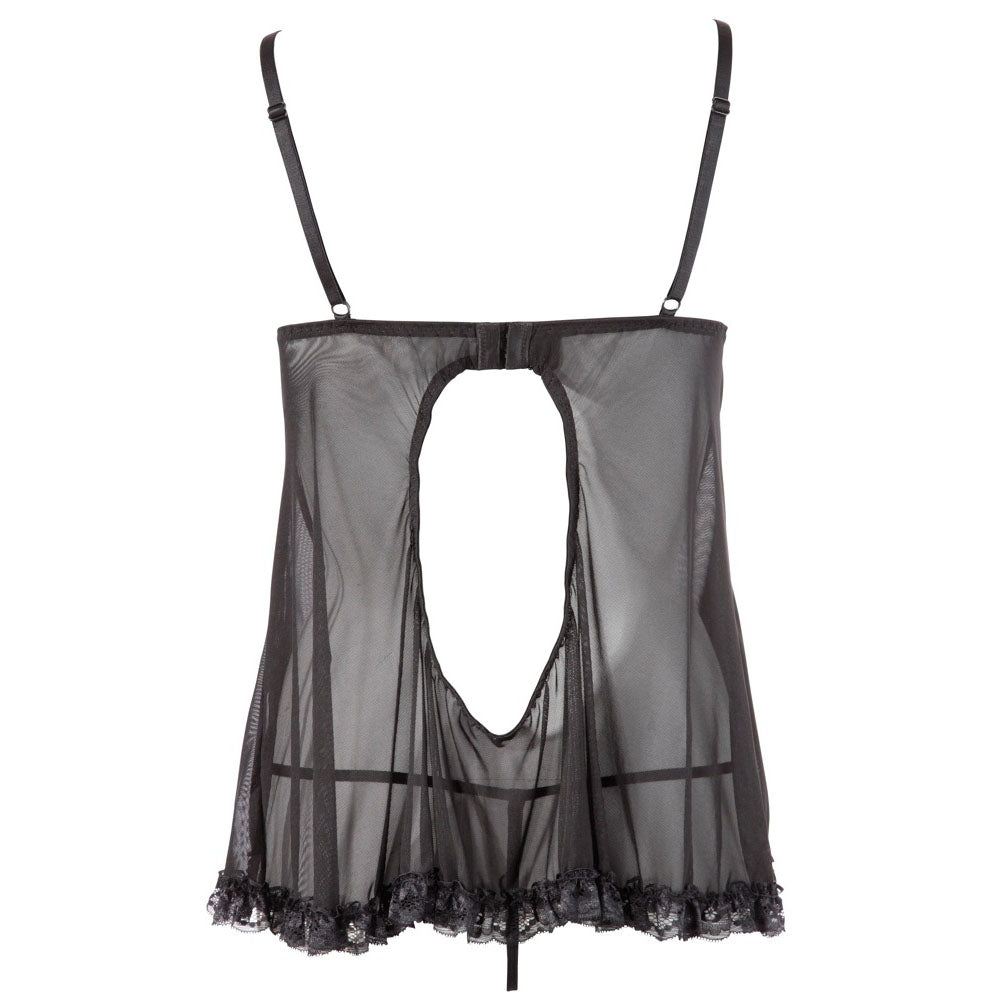 Cottelli Open Babydoll And String Black