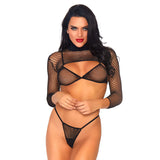 Leg Avenue Net Top, Thong And Bra UK Size 6 to 12