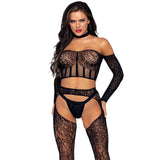 Leg Avenue Top and Suspender Set UK 6 to 12