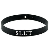 "Slut" Black Silicone Collar